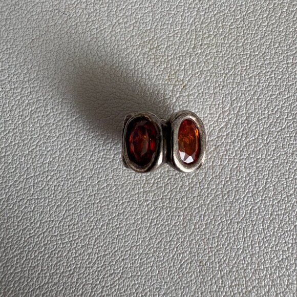 Pandora Sterling Silver 925 ALE Orange Zirconia Oval Lights Bead Charm - Picture 2 of 8